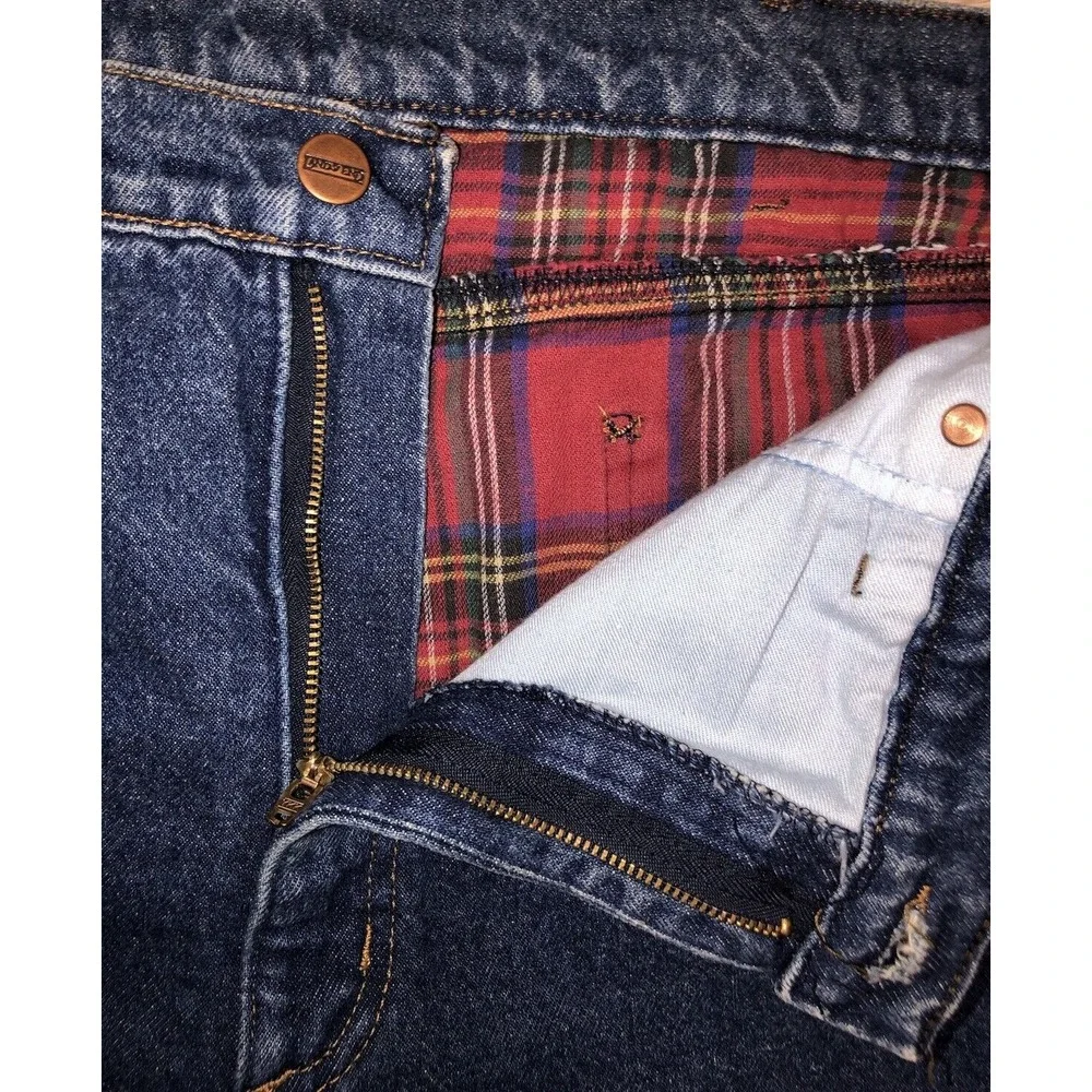 Lands' End Men's Flannel Lined Square Rigger Jeans 40x32 Made In USA‎
